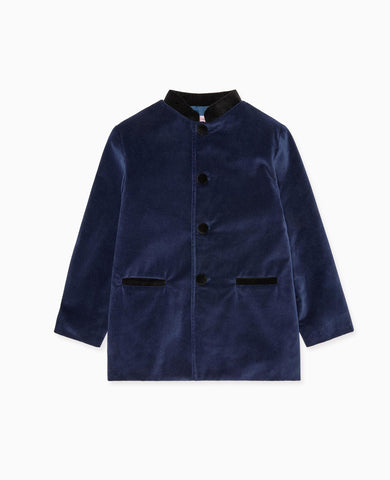 Navy Hugo Velvet Boy Jacket