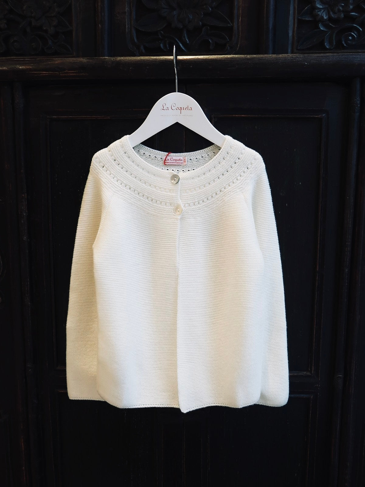 Ivory Rima Merino Girl Cardigan