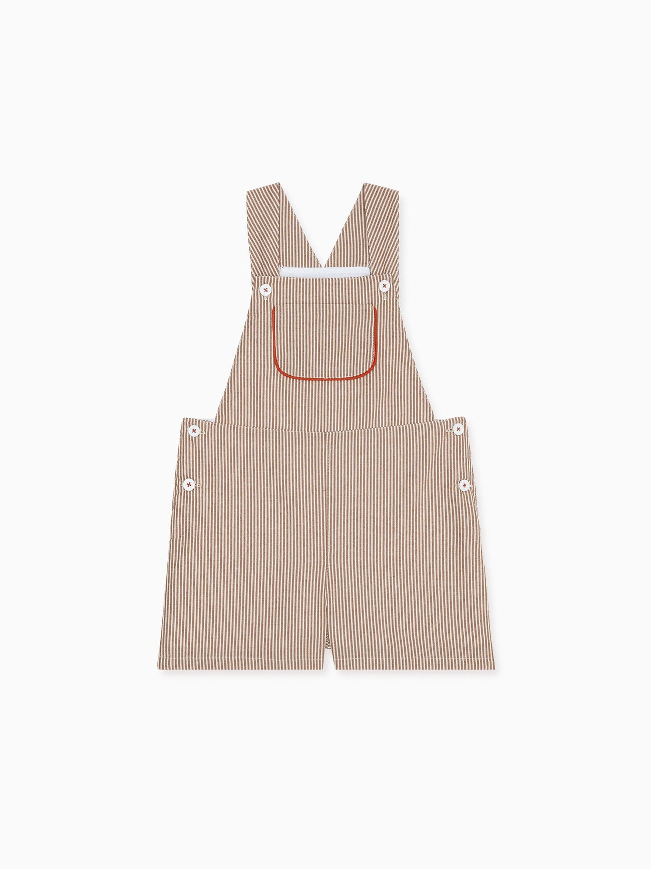Camel Stripe Ingrid Girl Dungarees