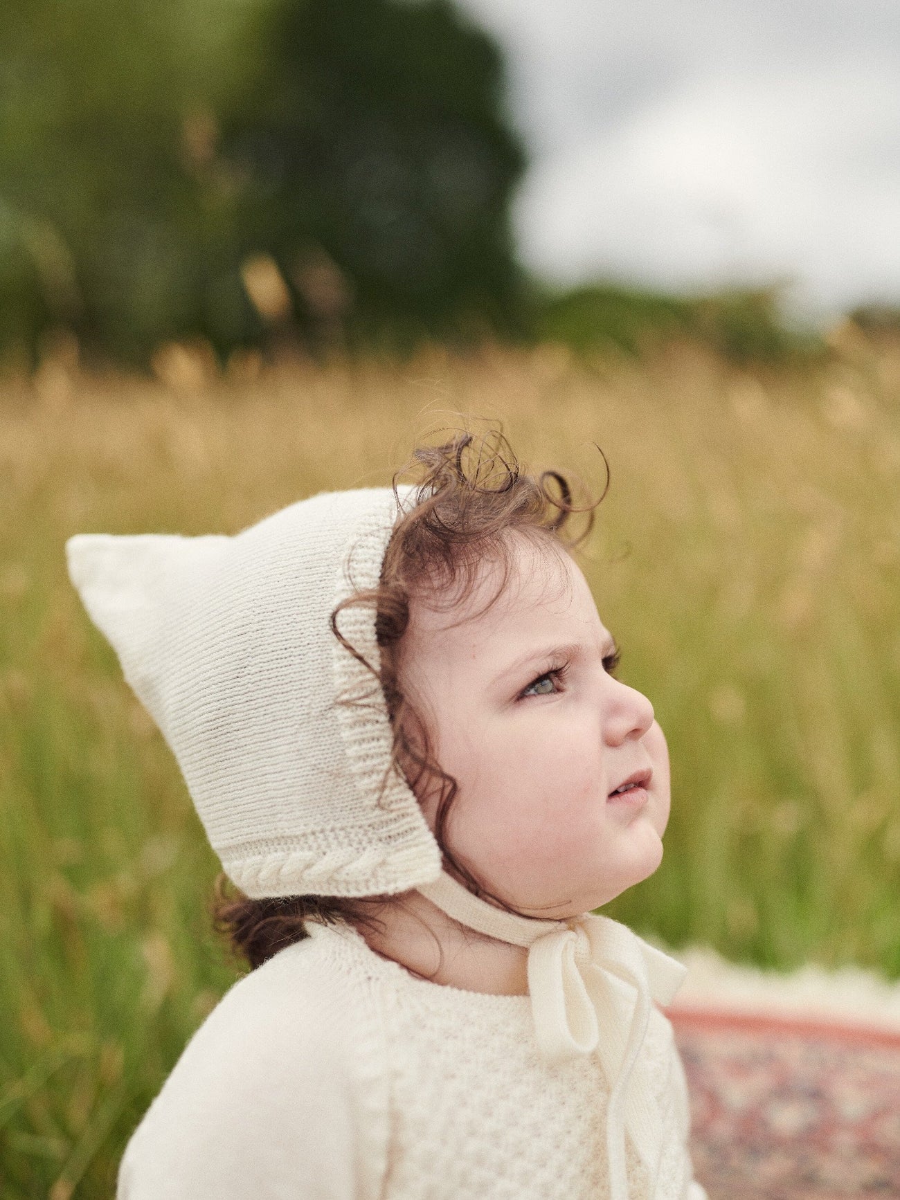 Ivory Alma Merino Baby Knitted Bonnet