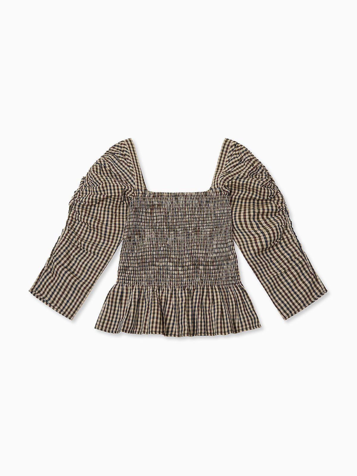 Burgundy Check Isabella Women Long Sleeve Top
