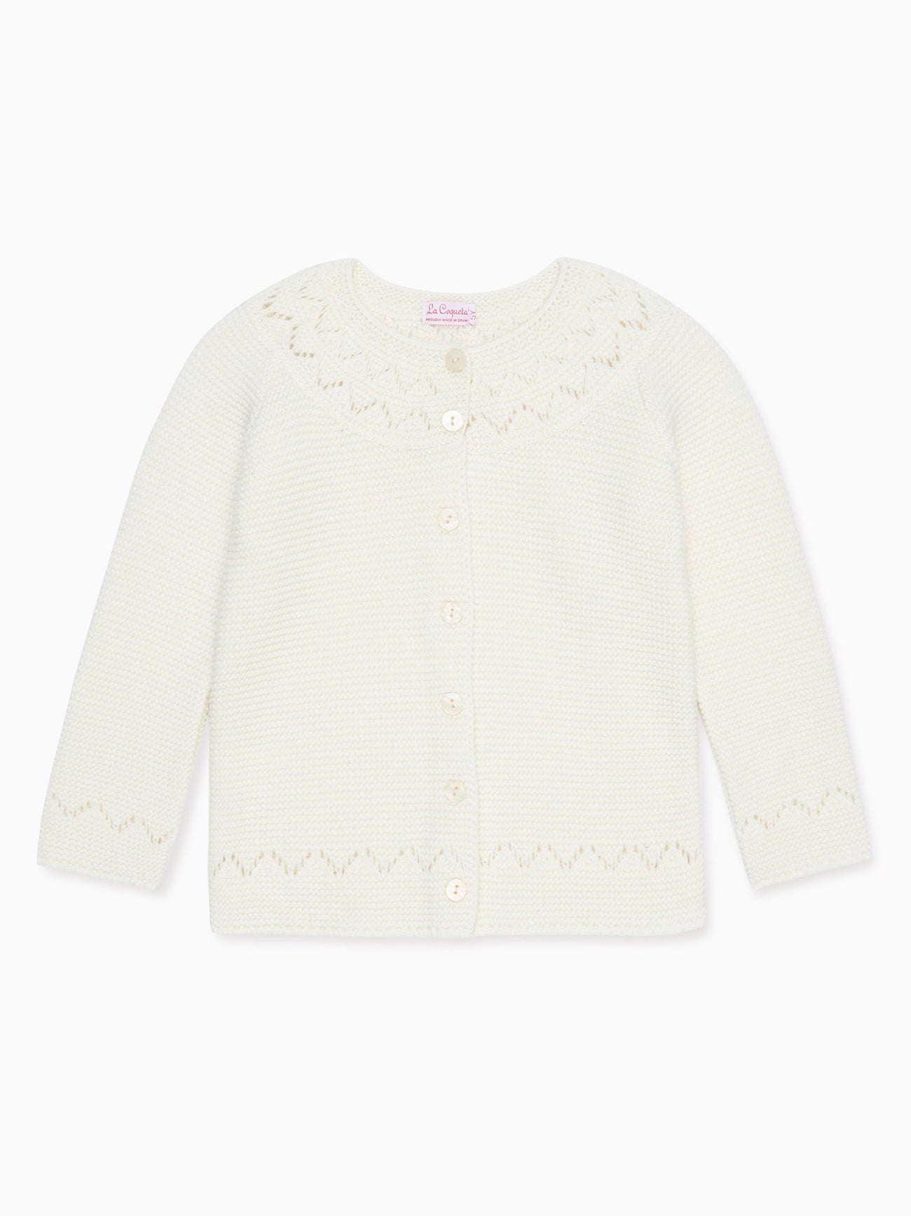 Ivory Ivana Merino Girl Cardigan