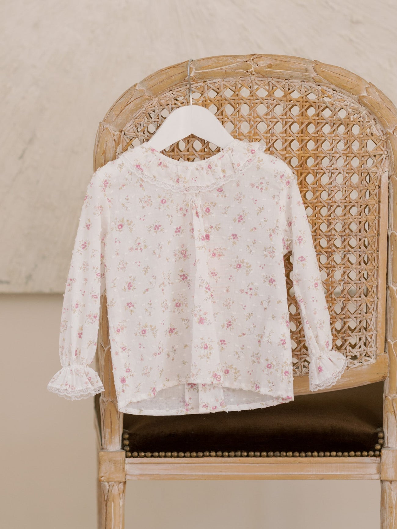 Ivory Floral Kate Cotton Baby Girl Shirt