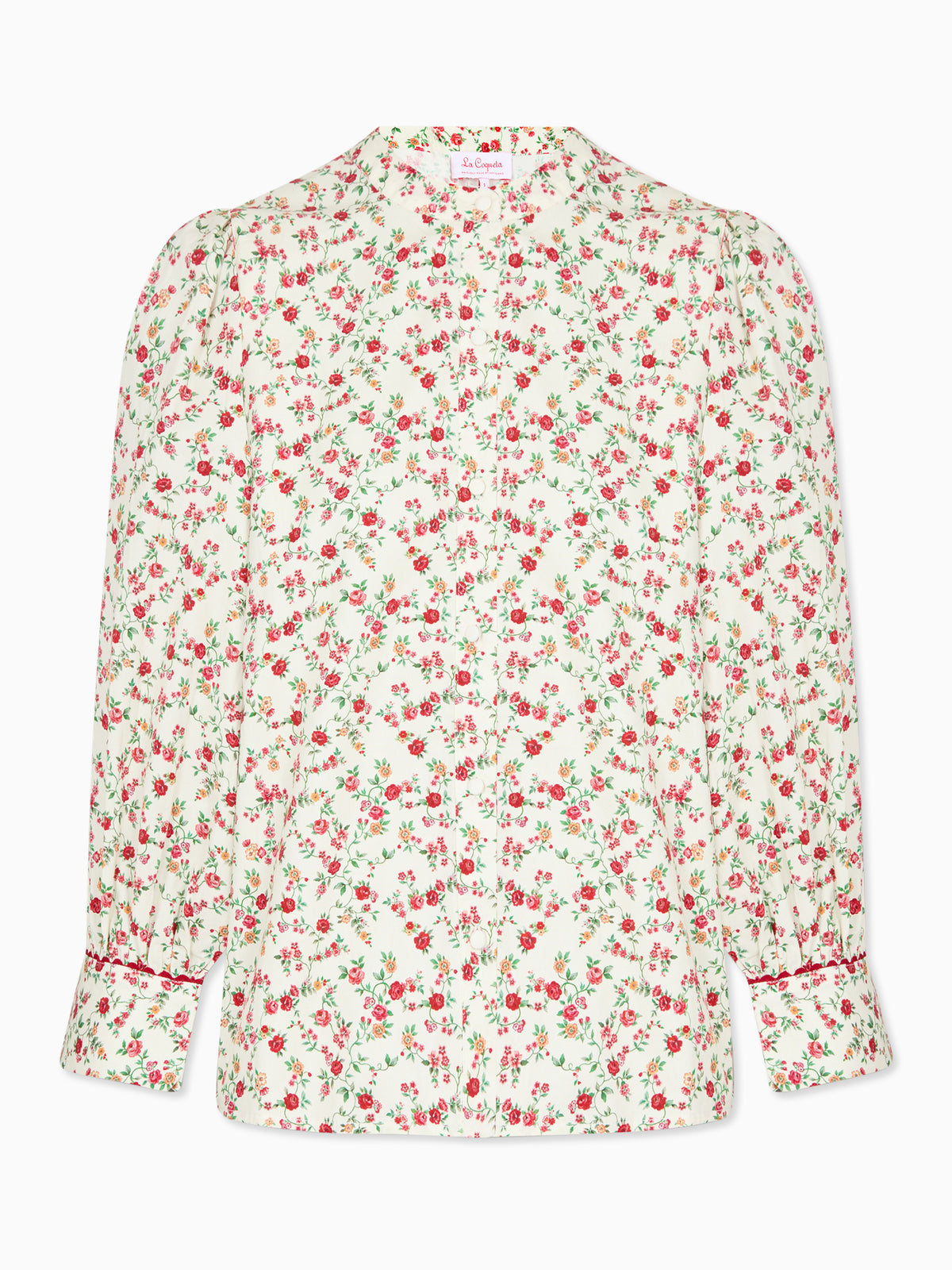 Ivory Floral Livia Womens Long Sleeve Shirt