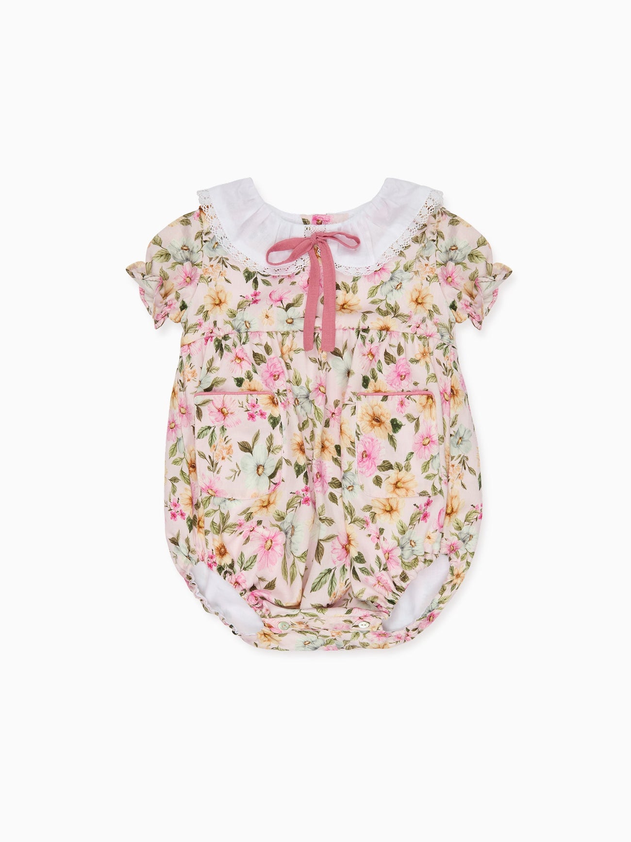 Light Pink Floral Izara Baby Girl Romper