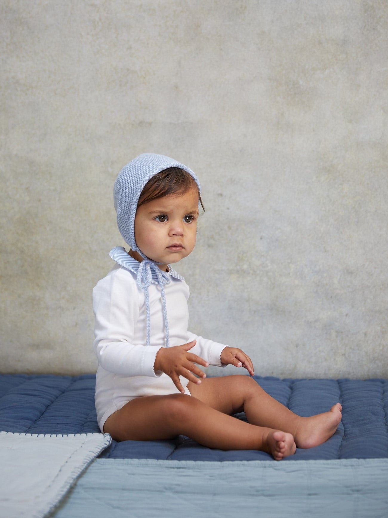 White Jaime Long Sleeve Baby Body Vest