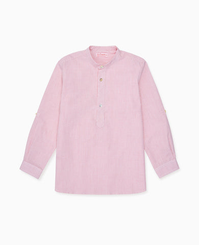 Red Check Jazmin Cotton Long Sleeve Boy Shirt