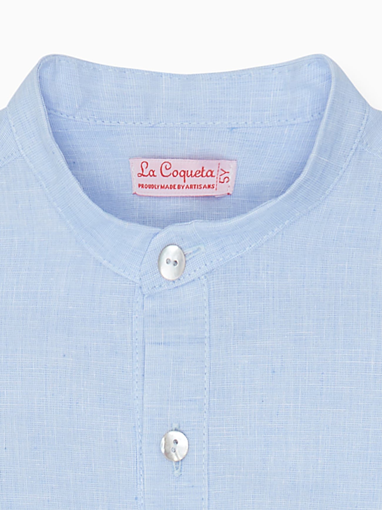 Light Blue Jazmin Linen Mix Boy Shirt