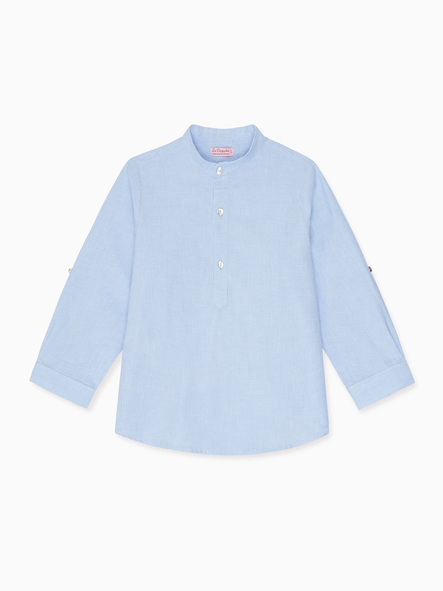Light Blue Jazmin Linen Mix Boy Shirt