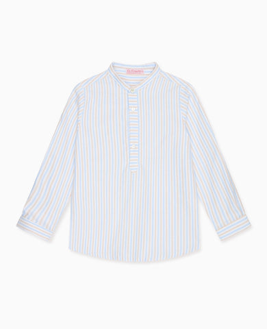Caramel Stripe Jazmin Long Sleeve Boy Shirt