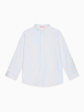 Caramel Stripe Jazmin Long Sleeve Boy Shirt