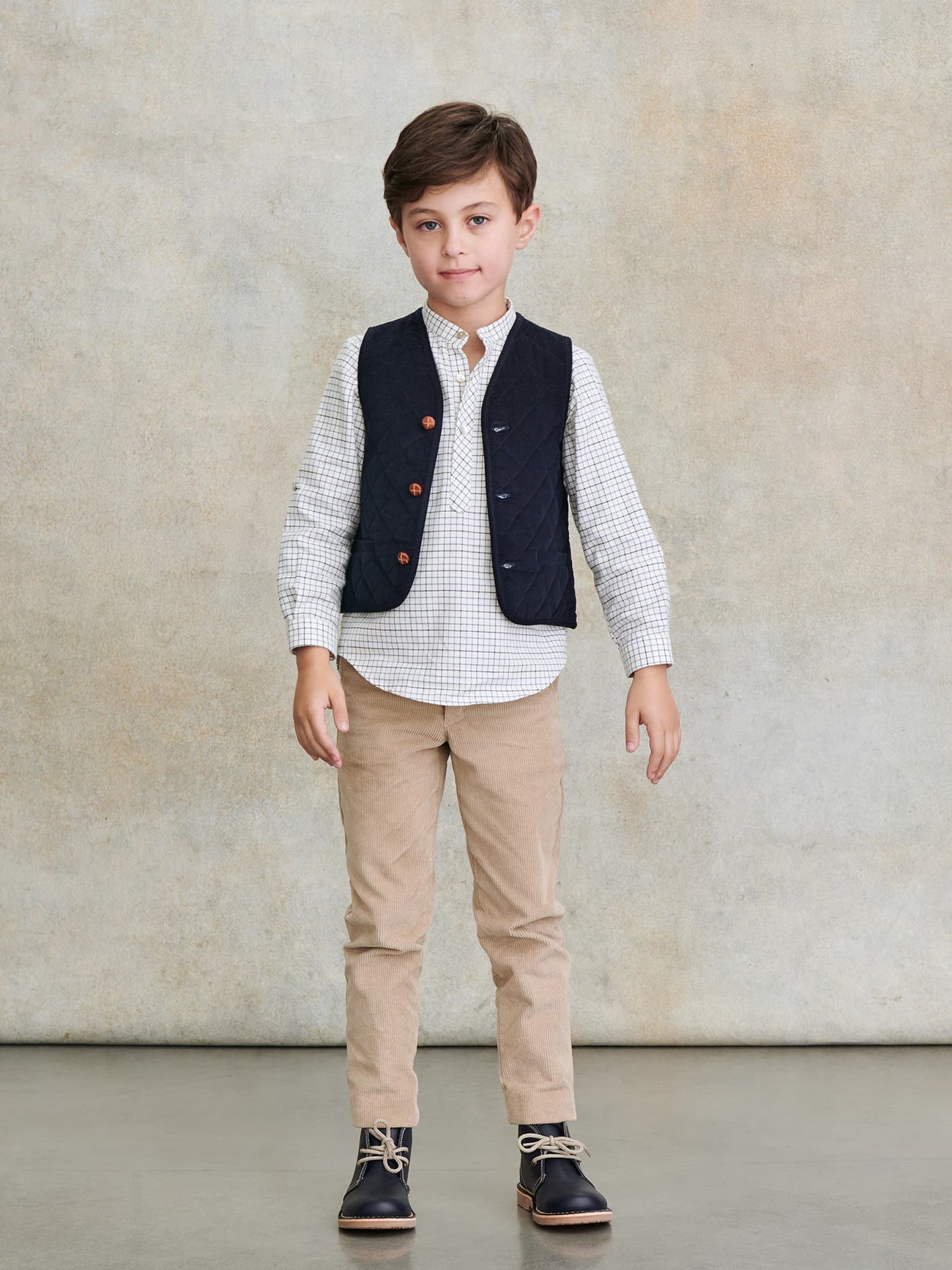 Navy Caza Kids Sleeveless Jacket