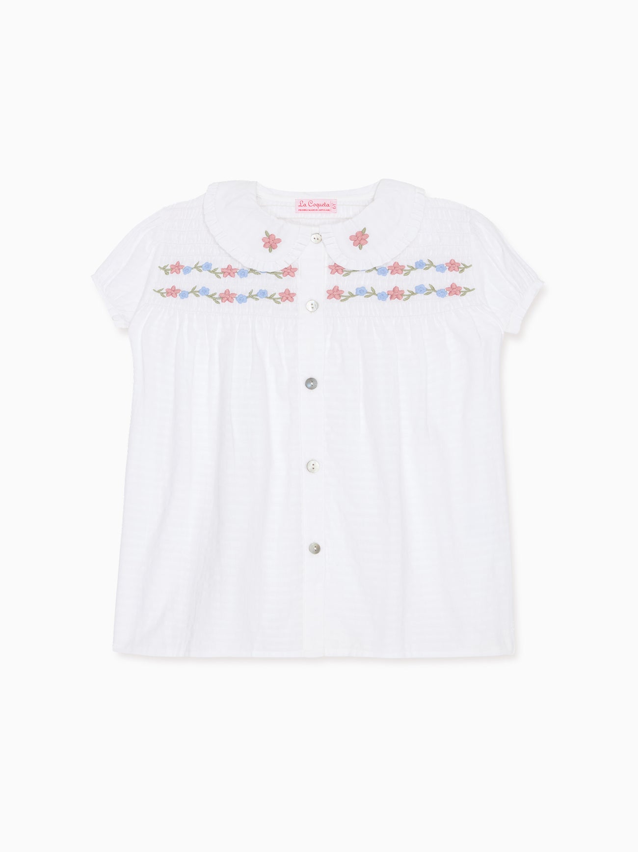 White Gingham Juana Girl Shirt