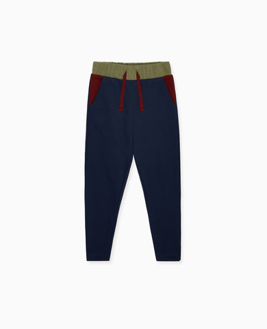 Navy Julius Contrast Baby Jogging Bottoms