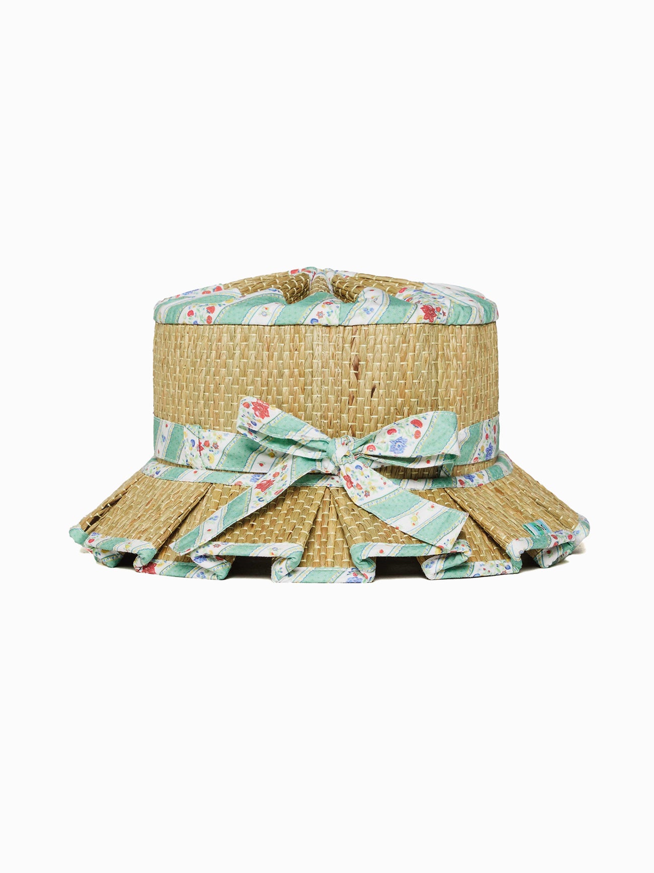 Lorna Murray x La Coqueta Sage Floral Stripe Beauty Point Girl Grass Hat