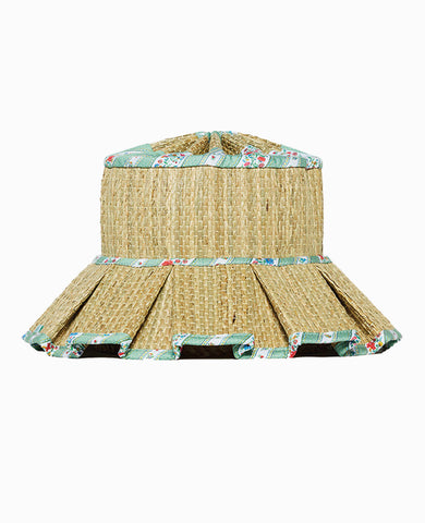 Lorna Murray x La Coqueta Sage Floral Stripe Beauty Point Woman Grass Hat