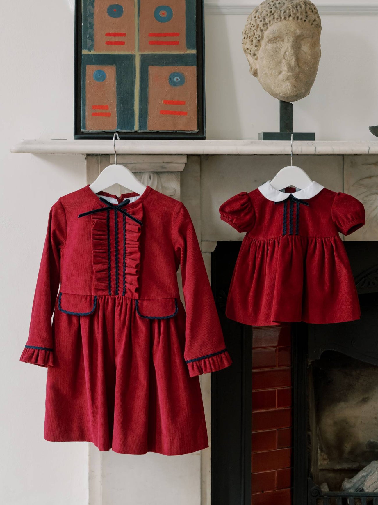 Burgundy Elvira Corduroy Girl Dress