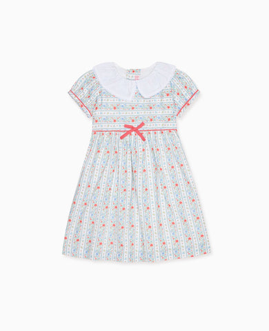 Ivory Rose Stripe Lana Girl Dress