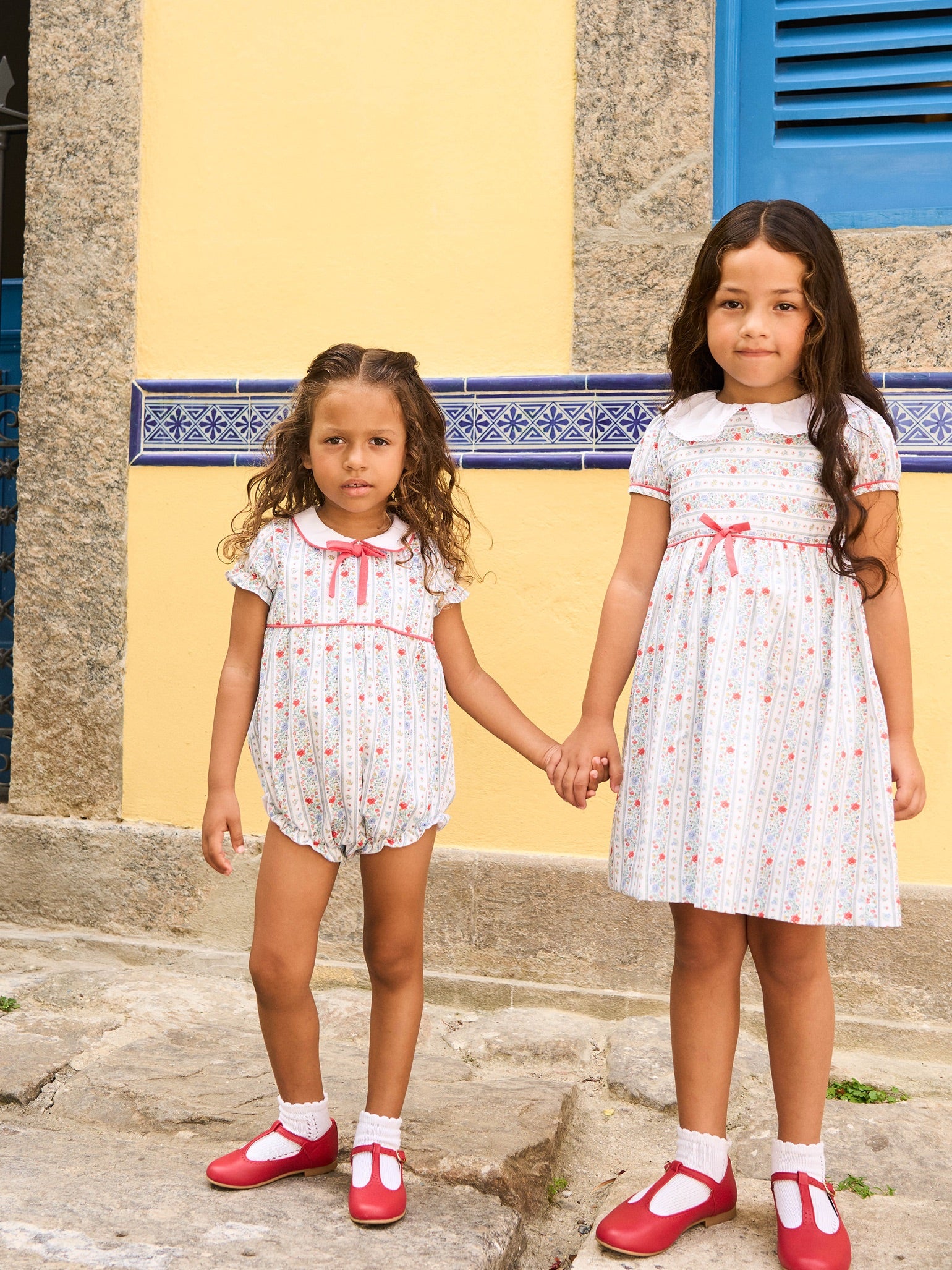 Ivory Rose Stripe Lana Girl Dress