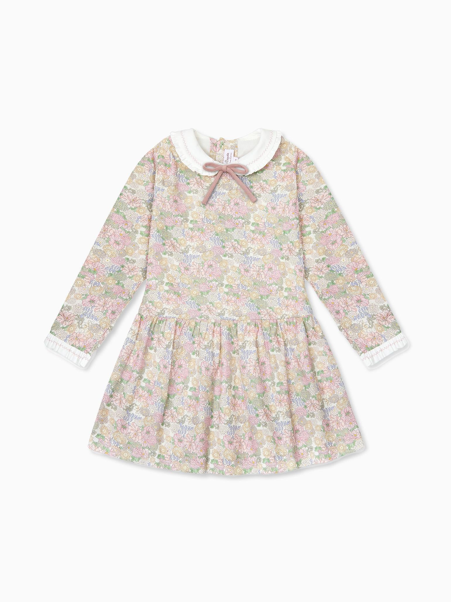 Pink Floral Laura Girl Drop Waist Dress