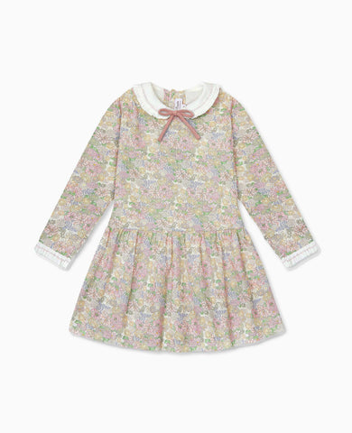 Pink Floral Laura Girl Drop Waist Dress
