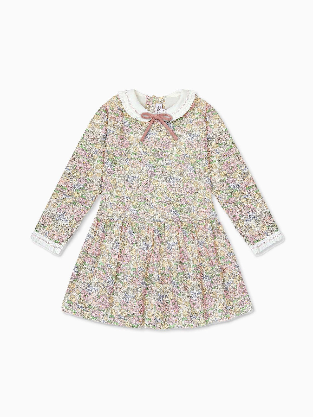 Pink Floral Laura Girl Drop Waist Dress