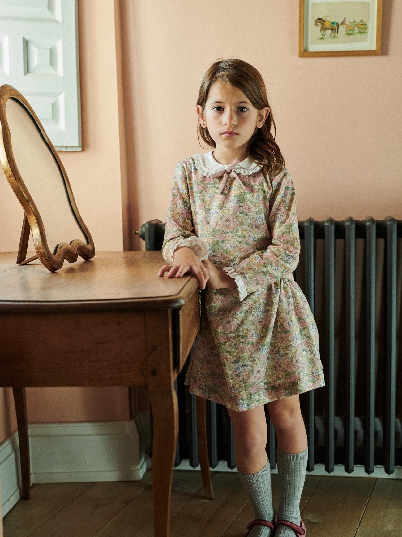 Pink Floral Laura Girl Drop Waist Dress