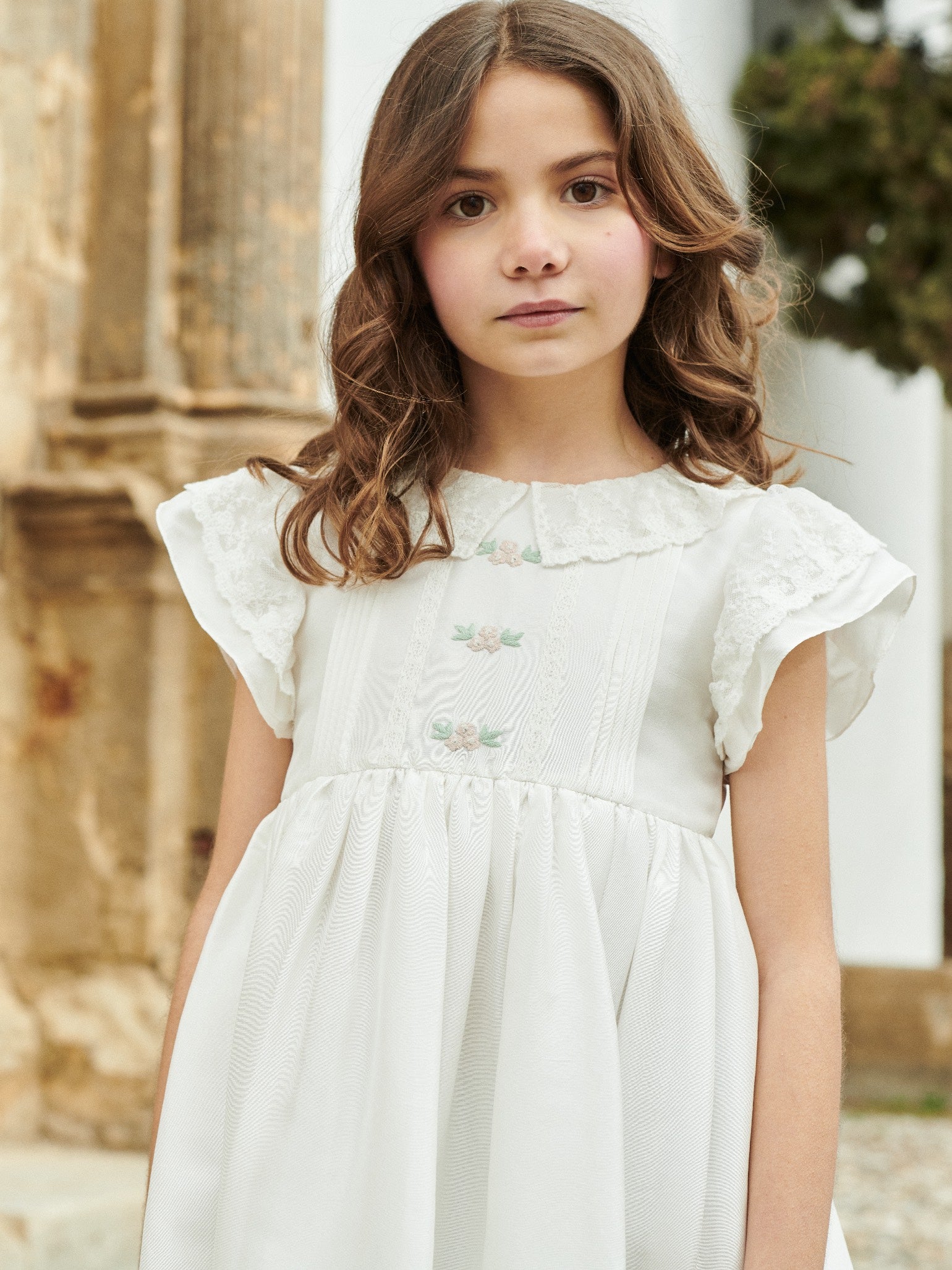 Ivory Lavinia Silk Ceremony Girl Dress