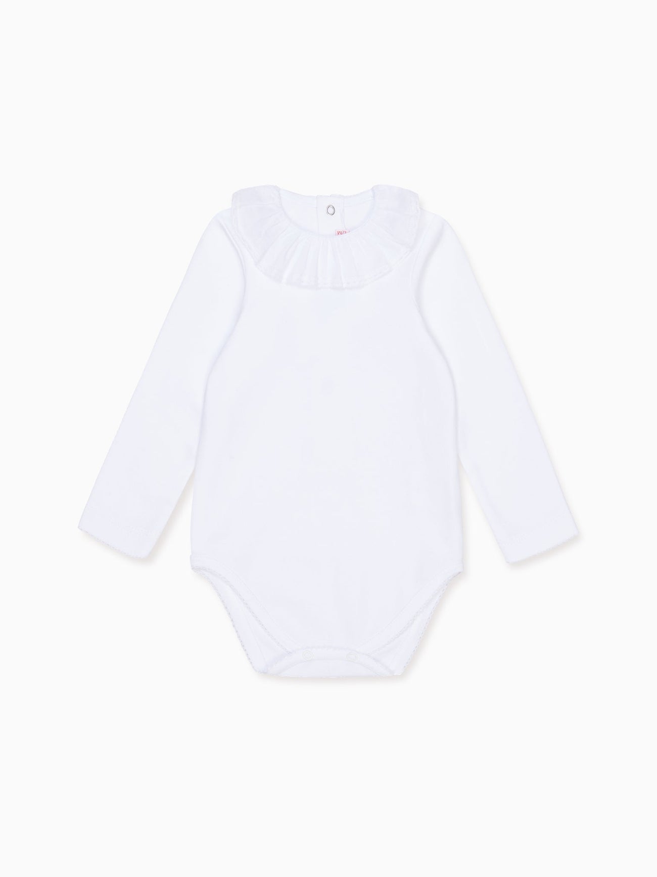 White Laya Long Sleeve Baby Body Vest