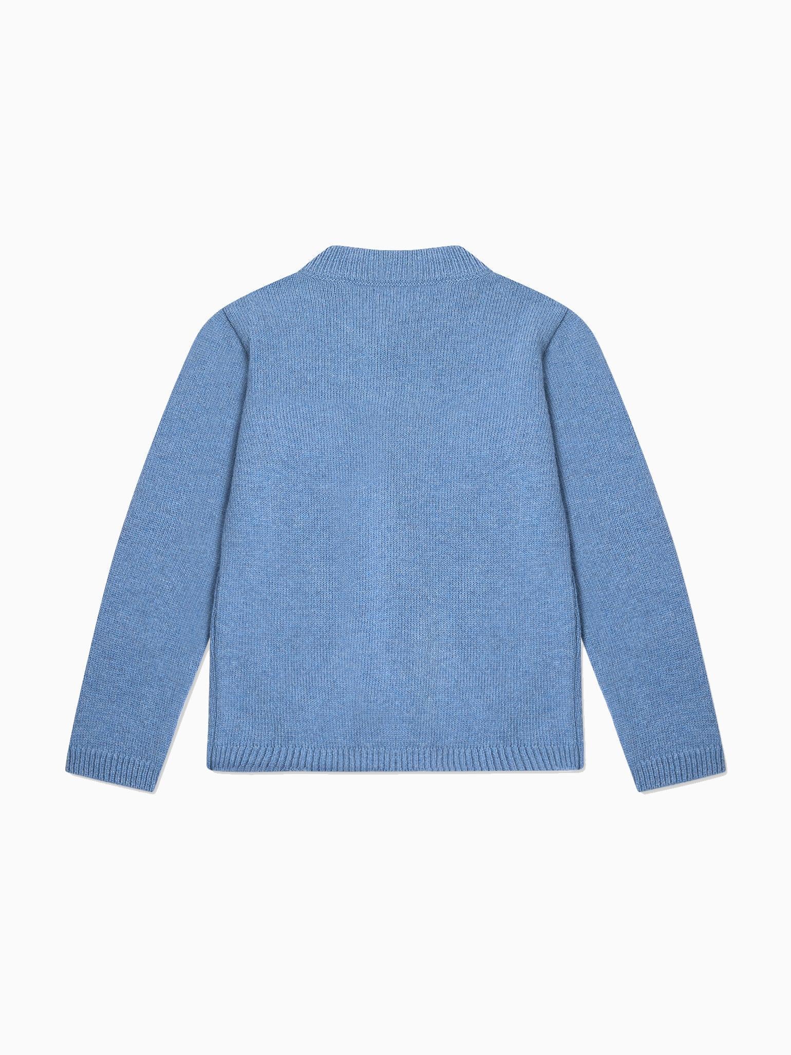 Blue Leanor Merino Girl Cardigan