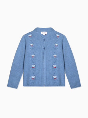 Blue Leanor Merino Girl Cardigan