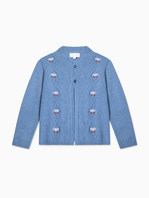 Blue Leanor Merino Girl Cardigan