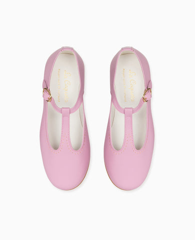 Lilac Leather Girl T-Bar Shoes