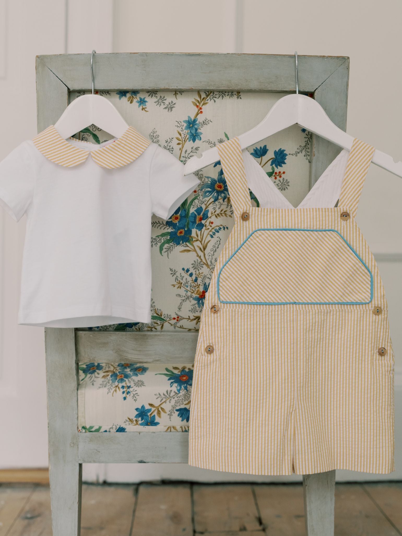 Yellow Stripe Ringo Baby Dungarees