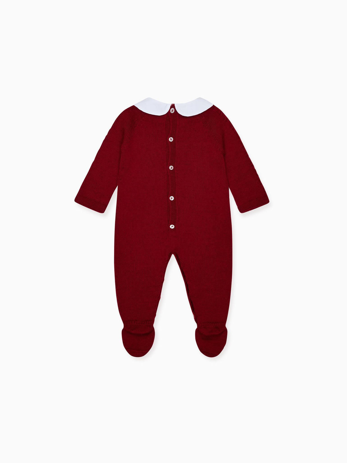 Burgundy Leon Merino Baby Knitted Playsuit