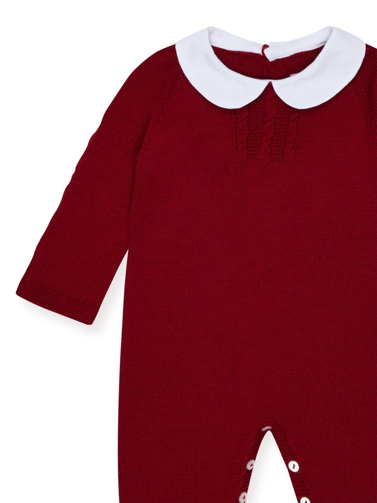Burgundy Leon Merino Baby Knitted Playsuit