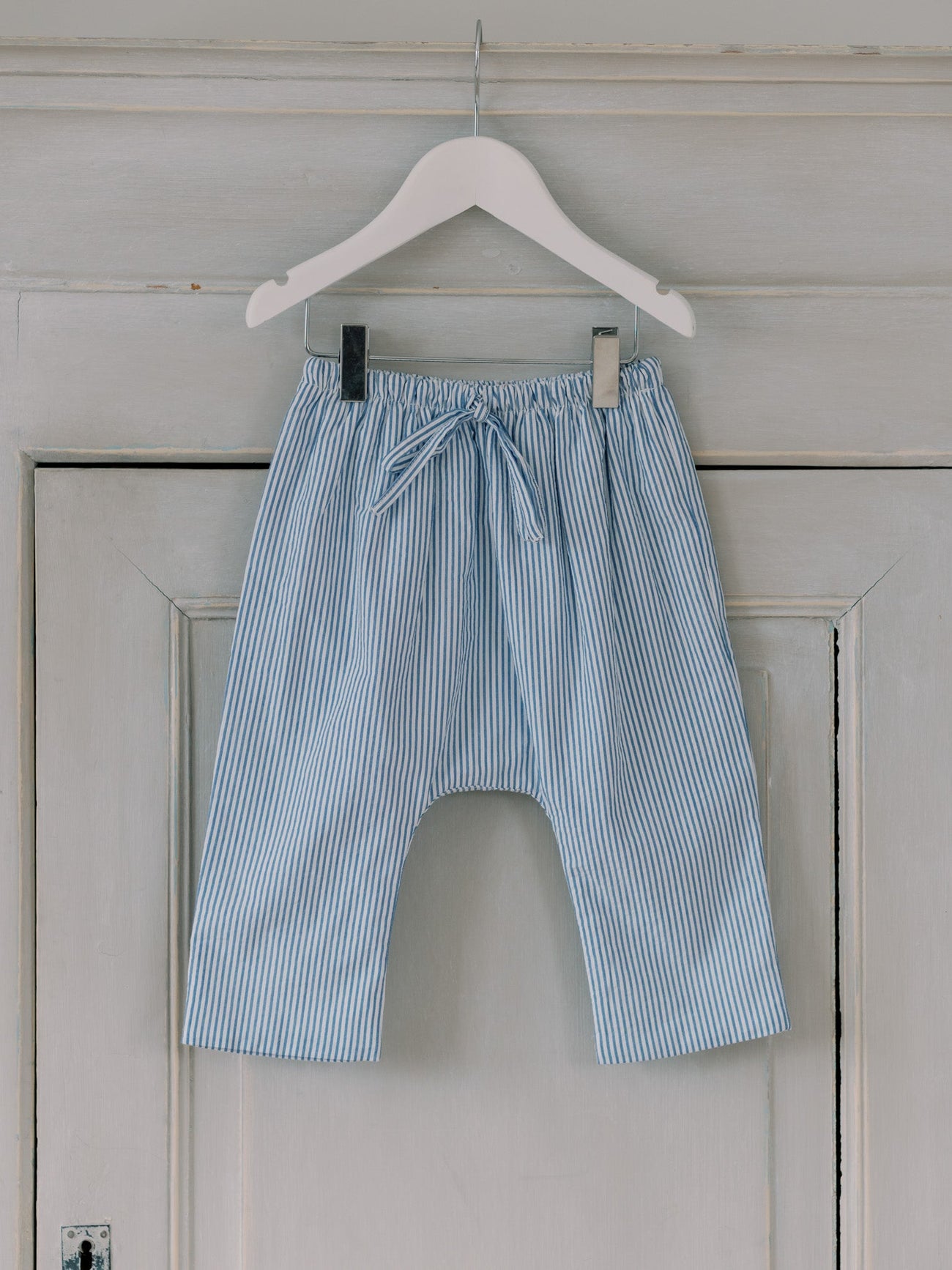Blue Stripe Alex Cotton Baby Trousers