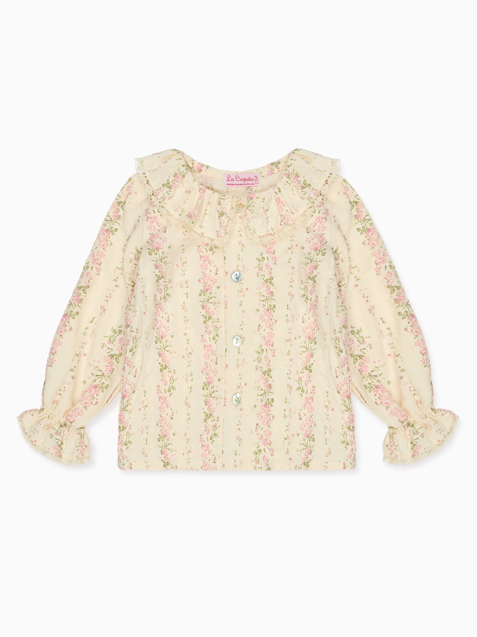Pink Floral Lila Long Sleeve Baby Girl Shirt