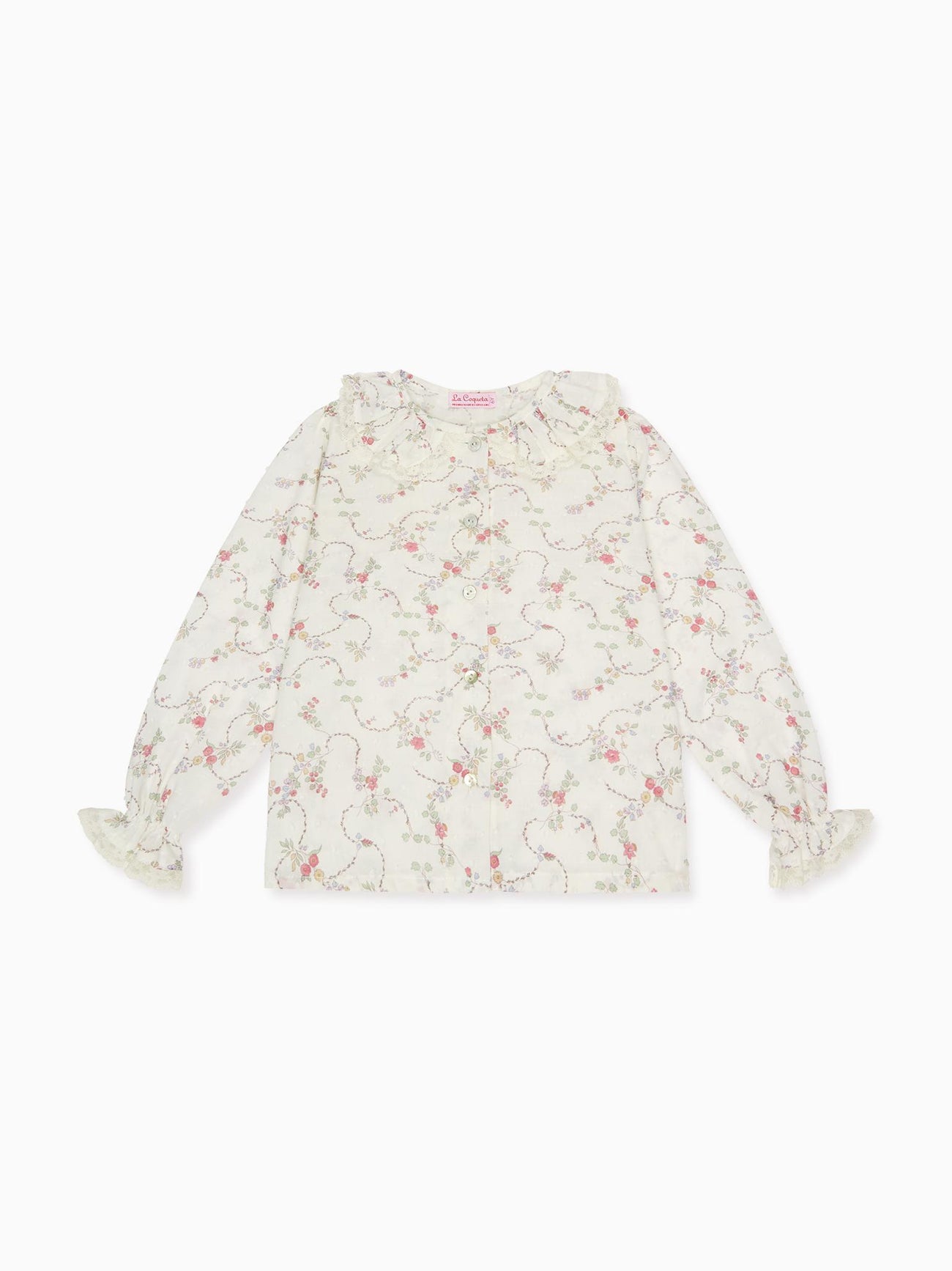 Pink Floral Lila Long Sleeve Baby Girl Shirt