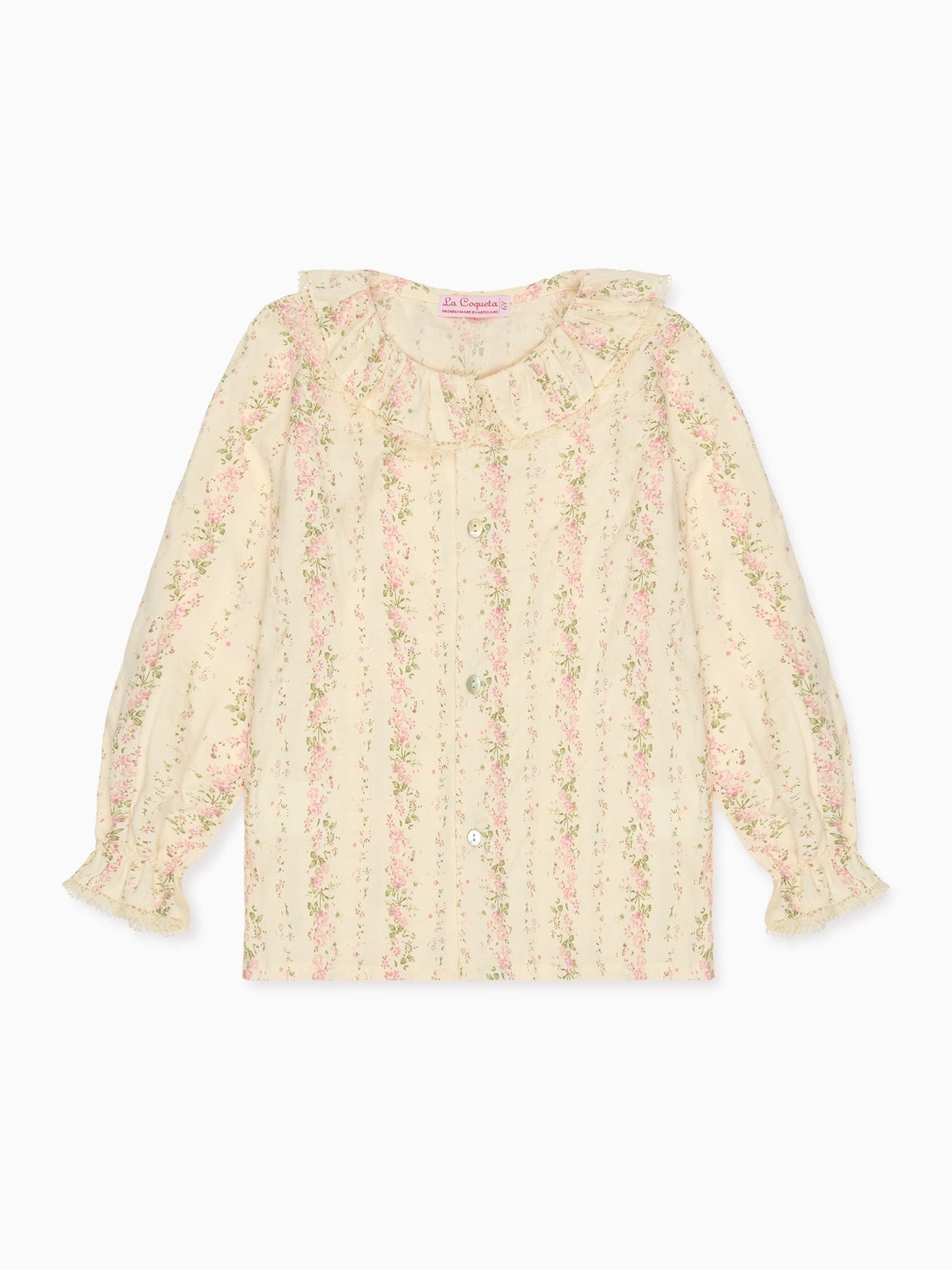 Pink Floral Lila Long Sleeve Girl Shirt