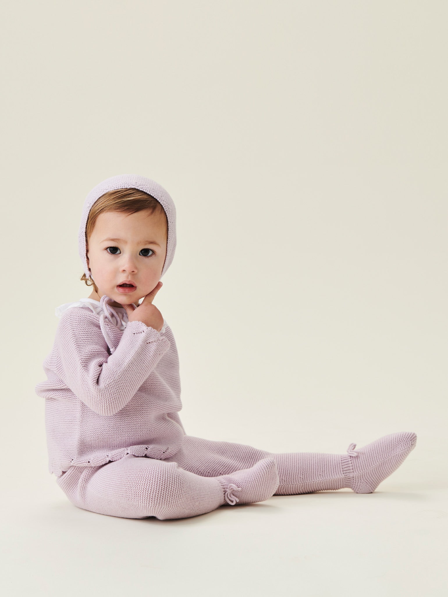 Lilac Claudeta Cotton Baby Girl Knitted Gift Box Set