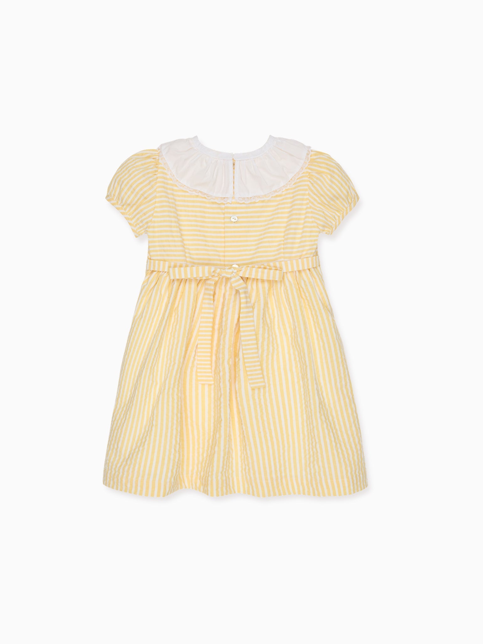 Lemon Stripe Liliana Girl Dress | La Coqueta UK – La Coqueta Kids