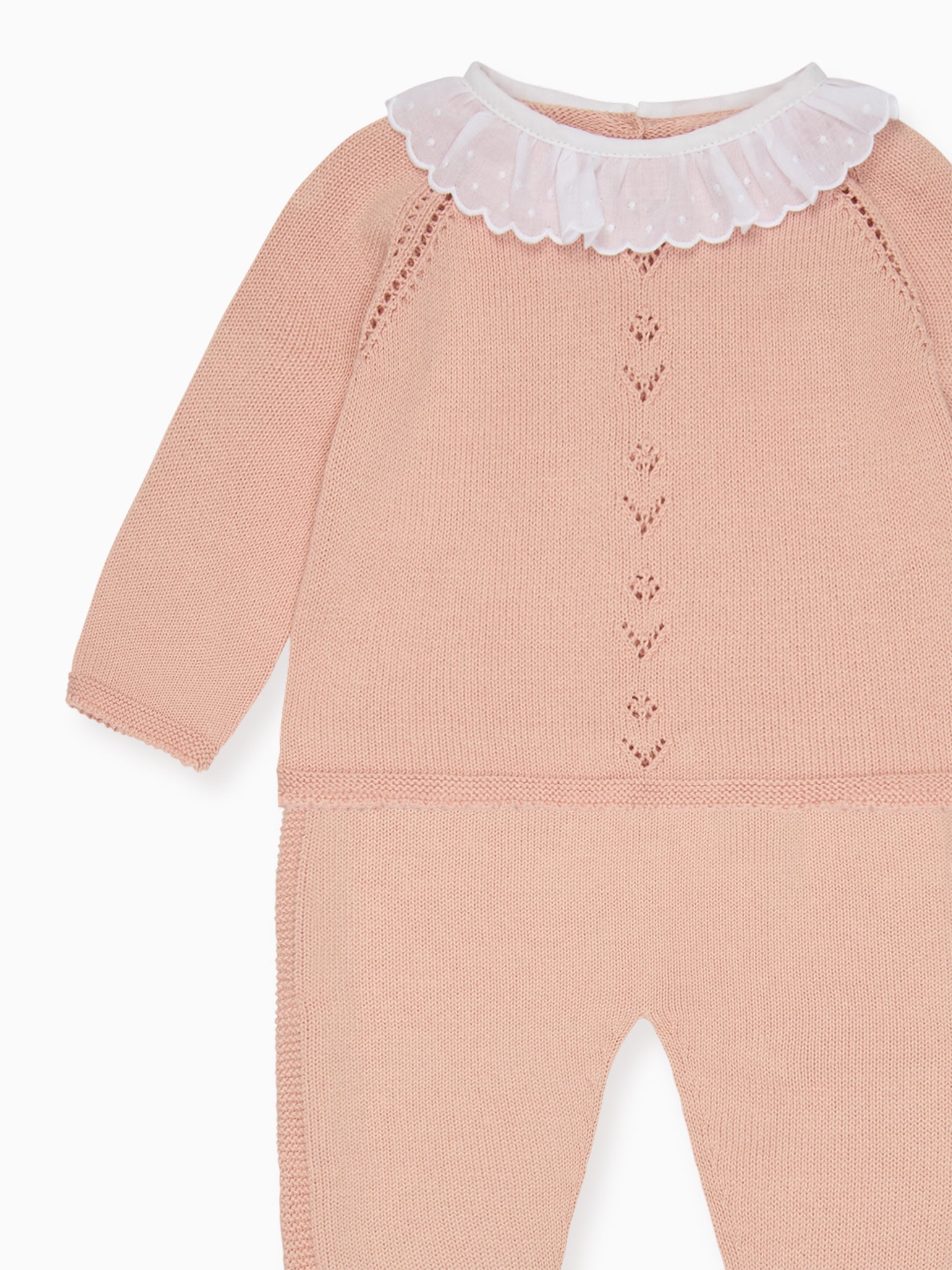 Dusty Pink Liliela Cotton Baby Girl Knitted Set
