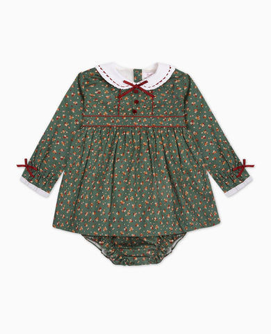 Green Floral Lilly Baby Girl Set