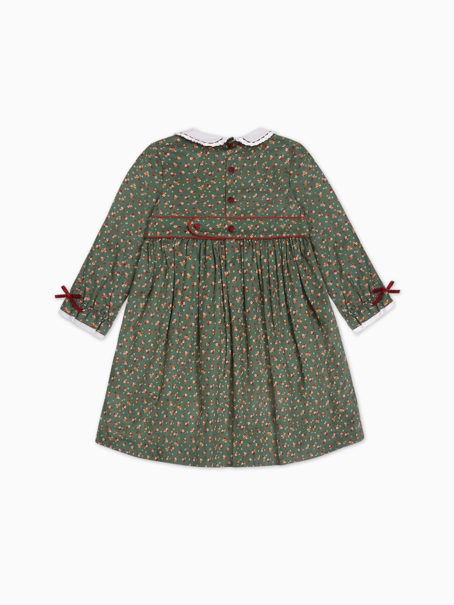 Green Floral Lilly Girl Dress