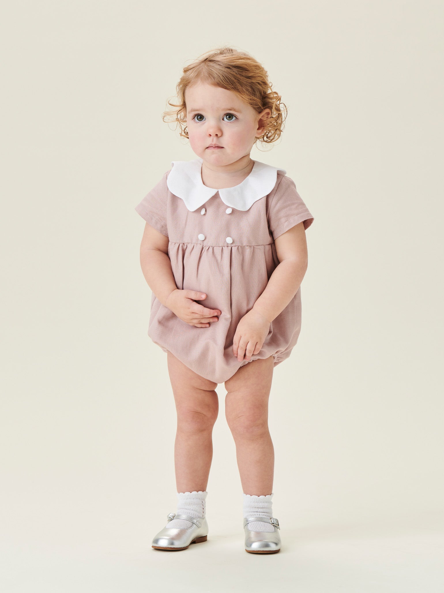 Dusty Pink Lina Baby Girl Romper