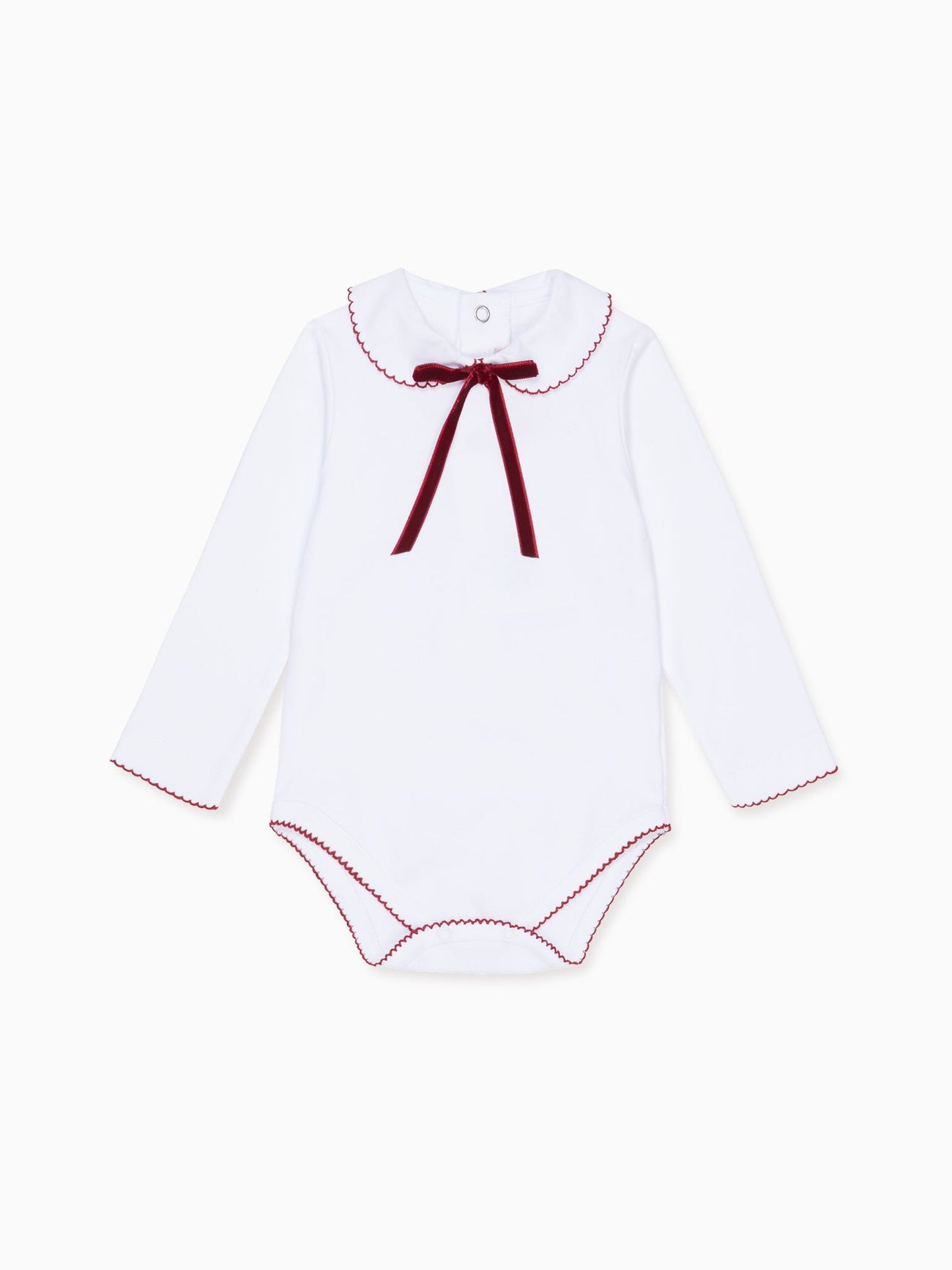 Burgundy Lirio Long Sleeve Baby Body Vest