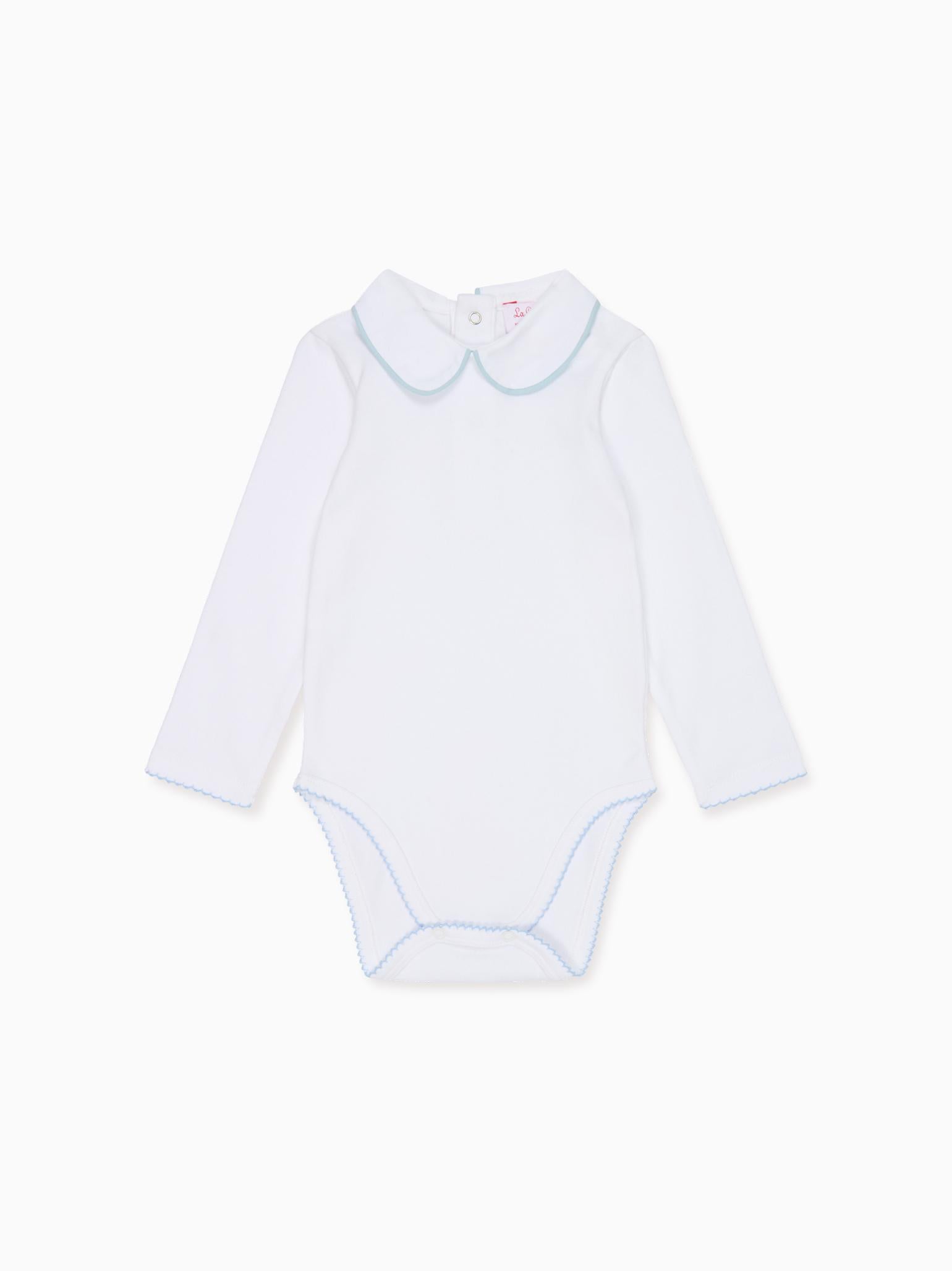White & Blue Lirio Baby Body Vest