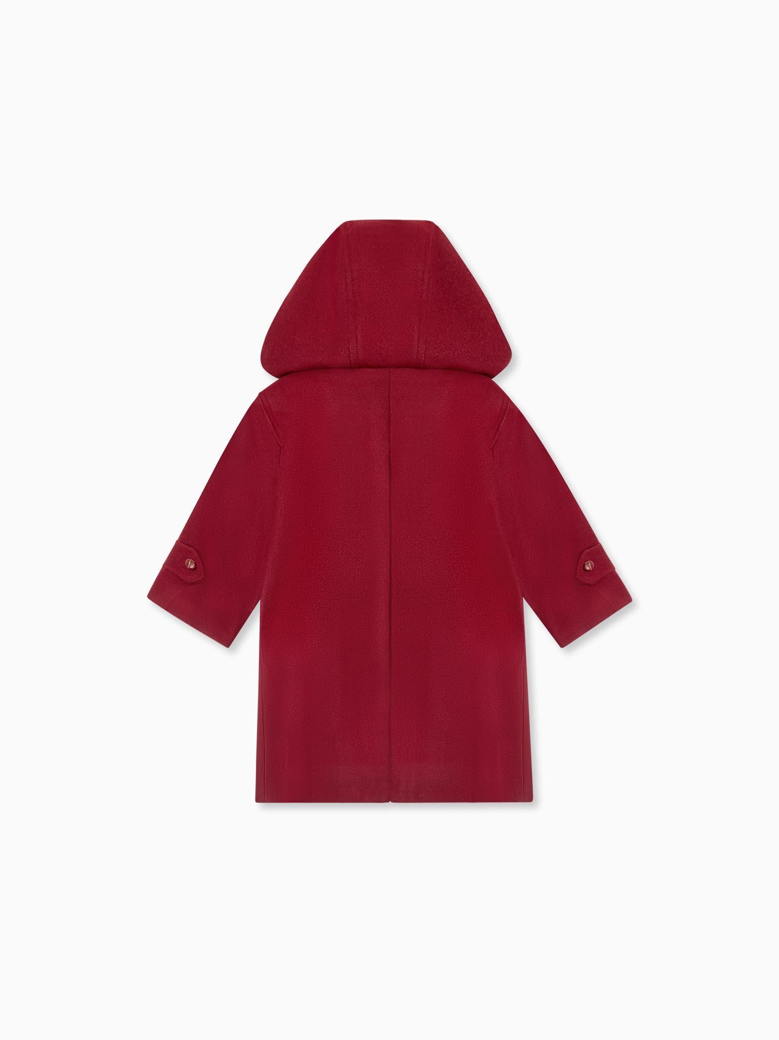 Burgundy Loden Wool Kids Coat
