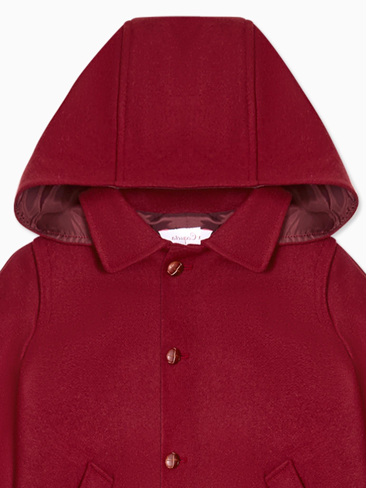 Burgundy Loden Wool Kids Coat